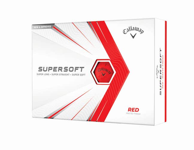 Callaway Supersoft 2021 Golf Balls (Matte Red, 12pk) Super Long NEW & IMPROVED