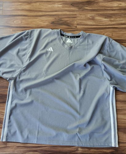 Gray New Goalie Cut Men's Adidas Jersey- Large/58G