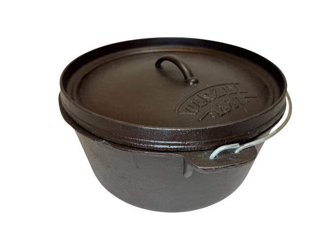 Wenzel 1887 Large Cast Iron Dutch Oven with 3 legs, lid & handle