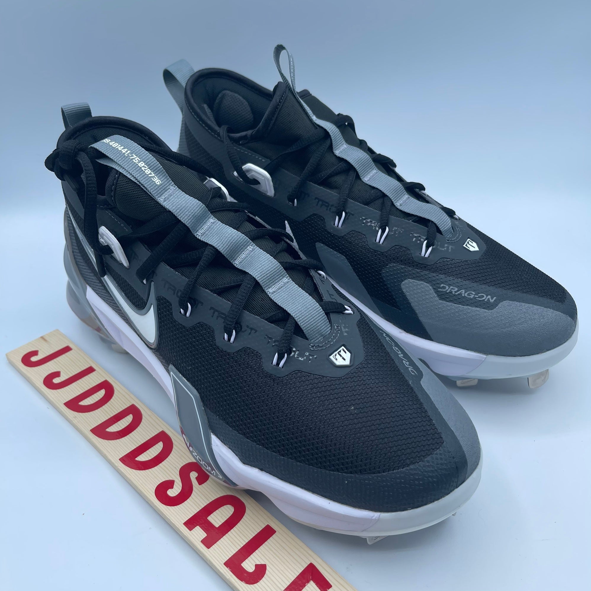 Nike Force Zoom Trout 9 Elite Baseball Cleats Black White 