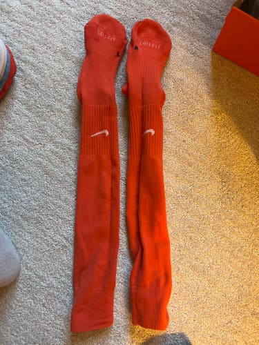 Long Orange Nike Socks