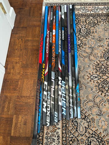 Bundle of 12 Broken Hockey Sticks Bauer CCM TRUE