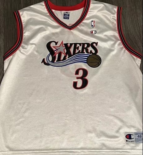 Allen Iverson Philadelphia 76ers Home Champion Jersey Size XL