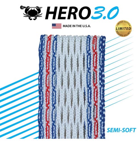 USA: ECD Hero 3.0 USA STORM STRIKER LE Semi-Soft Lacrosse Mesh- 2020 Limited Edition