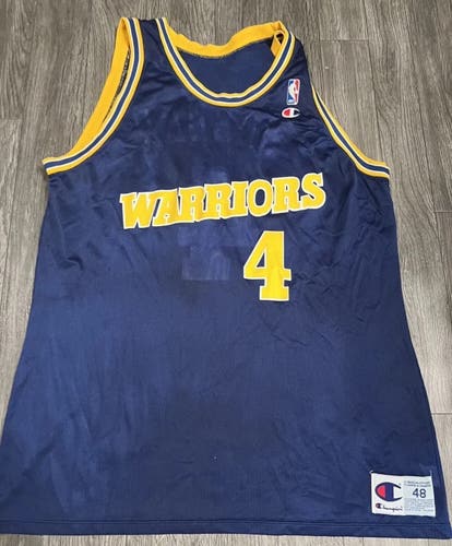 Chris Webber Vintage Champion Golden State Warriors NBA Jersey Adult Size 48