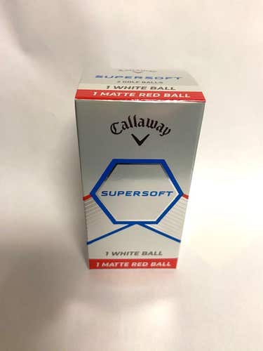 Callaway Supersoft Golf Balls (1 White/ 1 Red, 2pk) 2 Ball Pack 2023  NEW
