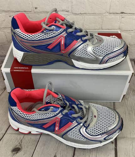 New Balance KJ860BPY V3 Kids Running Course Shoes Silver Blue Pink US 7 M Medium