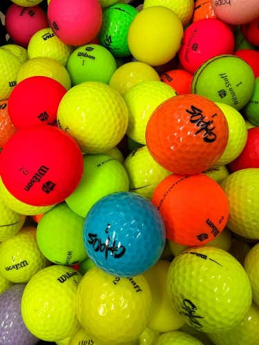 24 Colored Wilson Near Mint AAAA Used Golf Balls