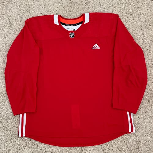 (Size 60) Adidas Made in Canada (MiC) Blank Pro Stock Red Practice Jersey