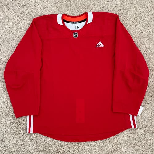 (Size 56) Adidas Made in Canada (MiC) Blank Pro Stock Red Practice Jersey