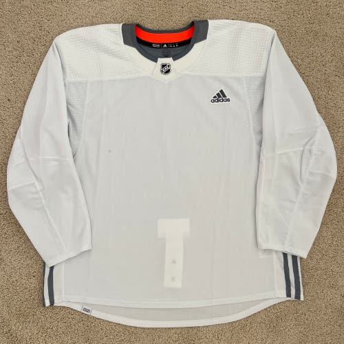 (Size 60) Adidas Made in Canada (MiC) Primegreen Blank Pro Stock White Practice Jersey