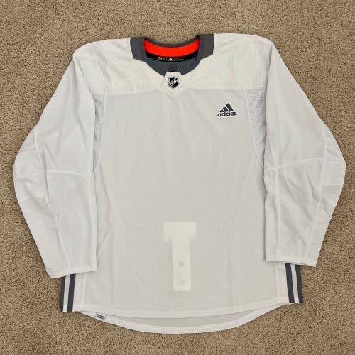 (Size 56) Adidas Made in Canada (MiC) Primegreen Blank Pro Stock White Practice Jersey