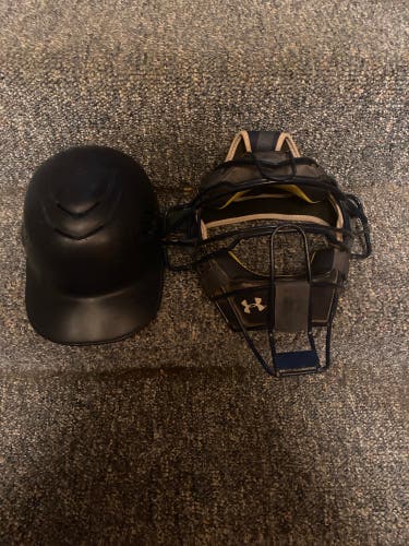 Under Armour catchers face mask/Rawlings catchers helmet