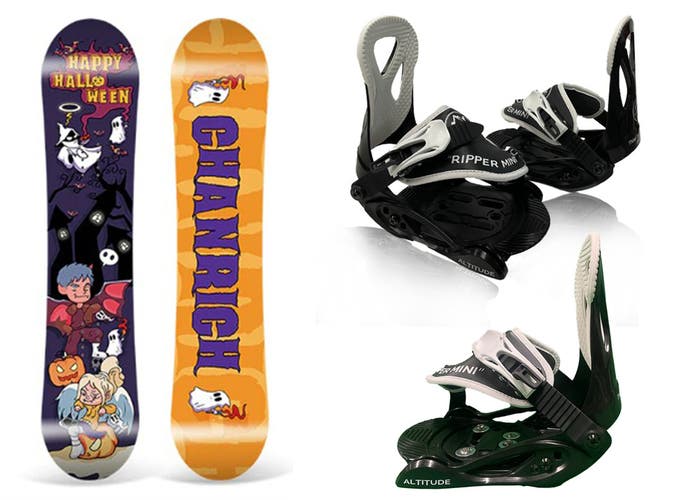 TODDLER KIDS CHANRICH “HALLOWEEN” 90CM SNOWBOARD + XS RIPPER BINDINGS (7C-13C)