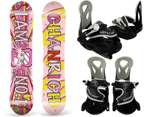 GIRLS CHANRICH “SKI GIRL” SNOWBOARD – 100CM W/ RIPPER MINI BINDINGS (XS) 7C-13C