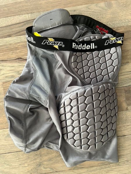 Riddell Men’s Power 5-Piece Padded Integrated Football Girdle Shorts Gray L