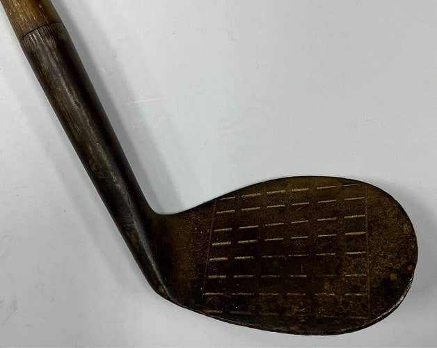 Vintage Henry Morgan & Co Golf Wedge iron club left hand hickory wood shaft LH