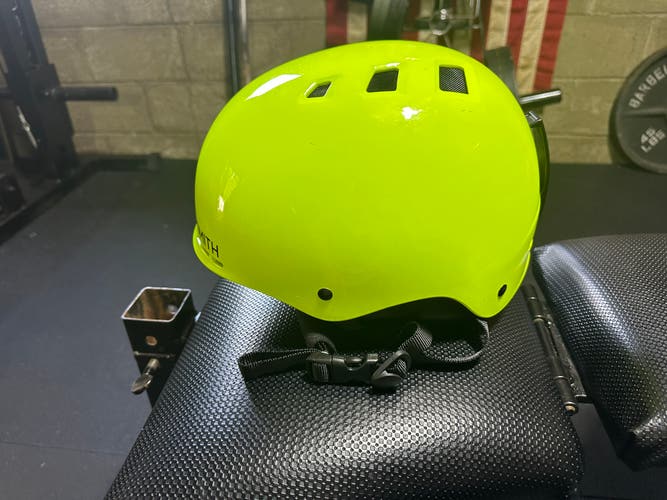 Snowboard, ski helmet