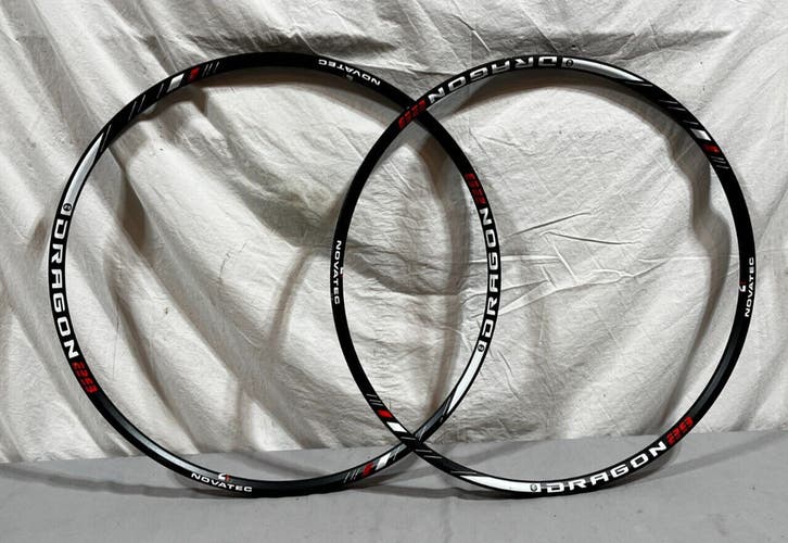 (2) Novatec Dragon 32-Hole Black Aluminum 29er Mountain Bike Rims Fast Shipping