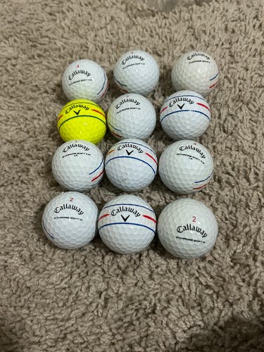 Used Callaway 12 Pack (2 Dozen) Chrome Soft And Nike Golf Balls
