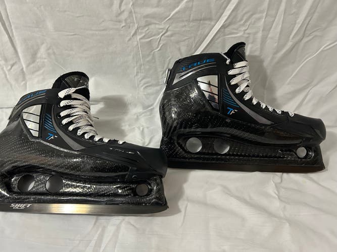 Used Senior True Custom Pro Hockey Goalie Skates Regular Width Pro Stock 10.5