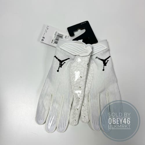 NIKE JORDAN FLY LOCK FOOTBALL GLOVES WHITE BLACK