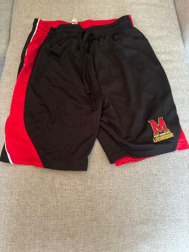 University of Maryland Black Lacrosse Shorts - Size Medium