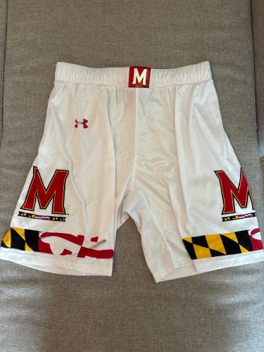 University Of Maryland White Basketball Shorts - Size Medium