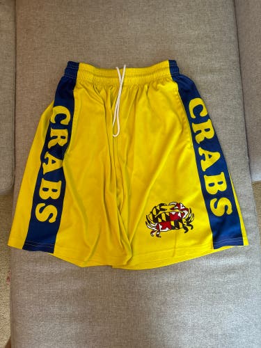 Baltimore Crabs Yellow Lacrosse Shorts - Size Small