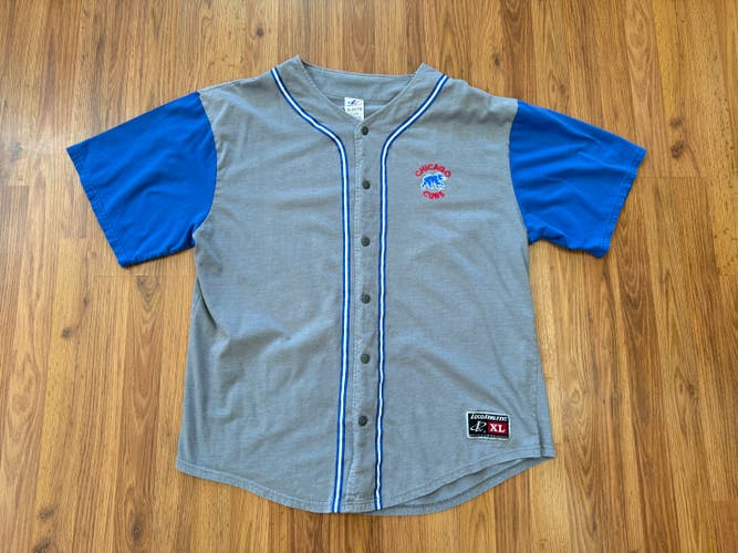 Chicago Cubs MLB BASEBALL VINTAGE LOGO ATHLETIC Button Down Size XL Jersey Shirt