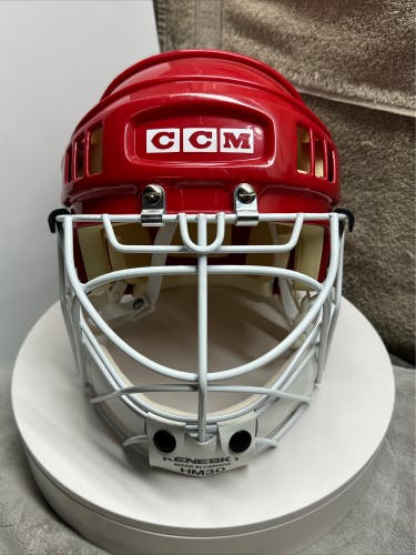 VINTAGE CCM HT2 LARGE MIKE VERNON CALGARY FLAMES HOCKEY HELMET