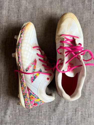Pink Mother's Day NB 4040 MLB Game Worn Size 13 (Women's 14) Adult Men's New Balance Low Top Metal