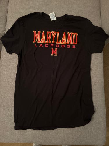 University Of Maryland Black Lacrosse Shirt - Size Medium