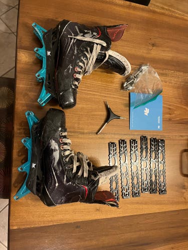 Used  Bauer 7.5D LTX Pro+ Inline Skates With R1 Marsblades