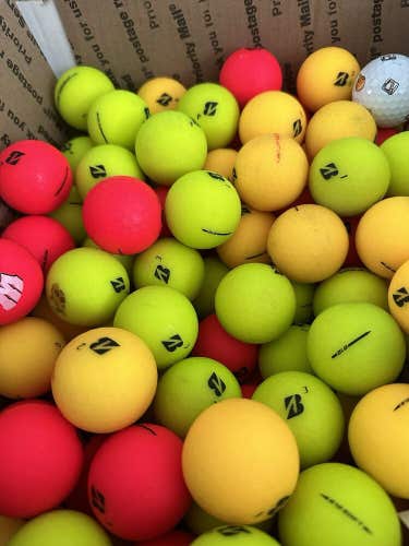 36 Near Mint Bridgestone e12 Assorted Matte Color Golf Balls 5A/4A