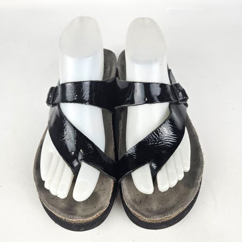 Mephisto Helen Sandals Womens Size: 39 / 8 Patent Black Leather Comfort Shoe