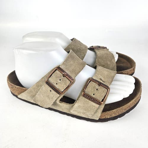 Birkenstock Arizona Womens Size: 40 / 9 Soft Footbed Taupe Suede Leather Sandal