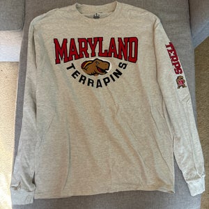 University Of Maryland White Long Sleeve - Size Medium