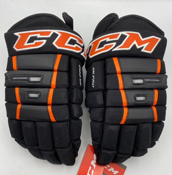 NEW CCM 4R Pro Team Glove, Black/Orange, 15”