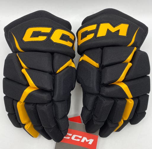 NEW CCM JetSpeed FT680 Gloves, Black/Sunflower Gold,  12"