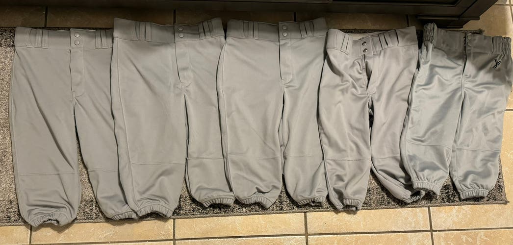 Grey youth baseball knickers size YL