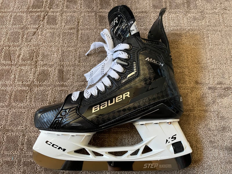 Bauer Supreme Mach hockey skates 7 Fit 2 CCM XS Holder STEP Blacksteel ...