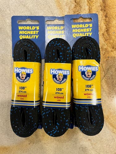 New Howies Hockey Skate Laces Waxed 108” 3 pair