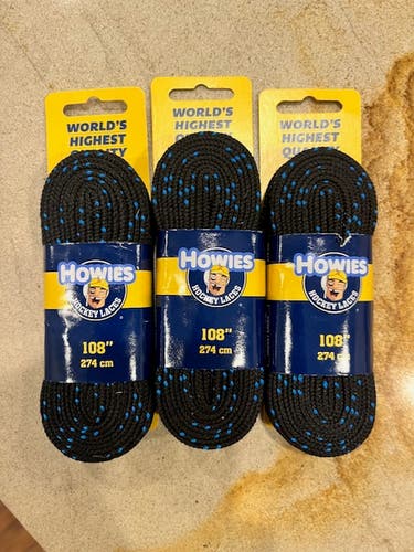 New Howies Hockey Skate Laces 108” 3 pair