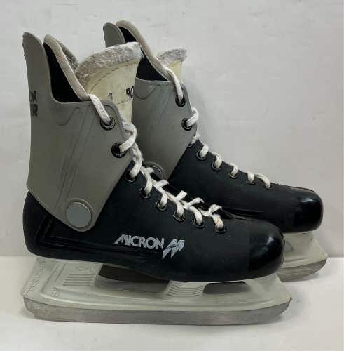 Vintage Micron 4 Laser Skates size 4 D hockey junior black JR ice Made in Canada