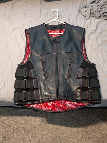 First MFG Co Men's Large Commando SWAT style Leather Biker Vest