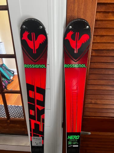 Used 2023 Unisex Rossignol 150 cm Racing Hero Athlete SL Skis With Bindings Max Din 12
