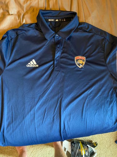 TEAM ISSUED ADIDAS FLORIDA PANTHERS GOLF SHIRT