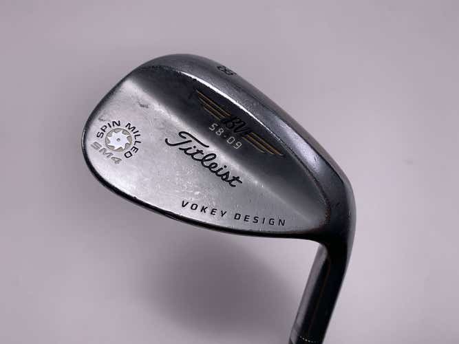 Titleist Vokey Spin Milled SM4 Chrome 58* 9 Bounce Wedge Steel Mens RH