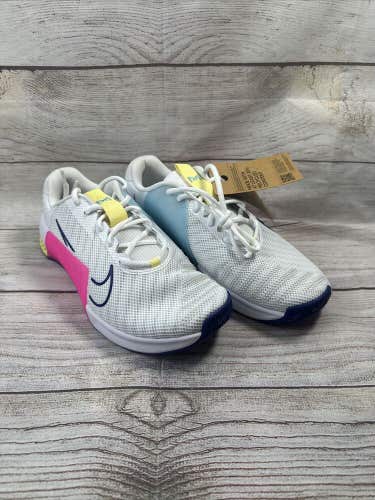 Women's Size 10 / Men's 8.5 Nike Metcon 9 White Royal Pink Running Gym Shoes